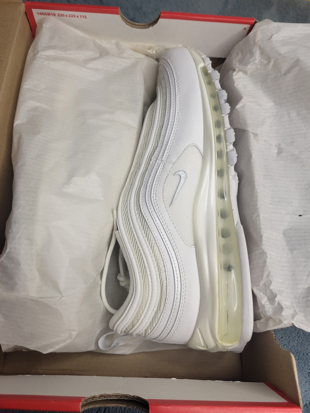 Nike Air Max 97 White Pure Platinum (Triple White)  921733-100 Womens Size 12